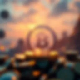 A conceptual representation of digital currency in a futuristic financial landscape.