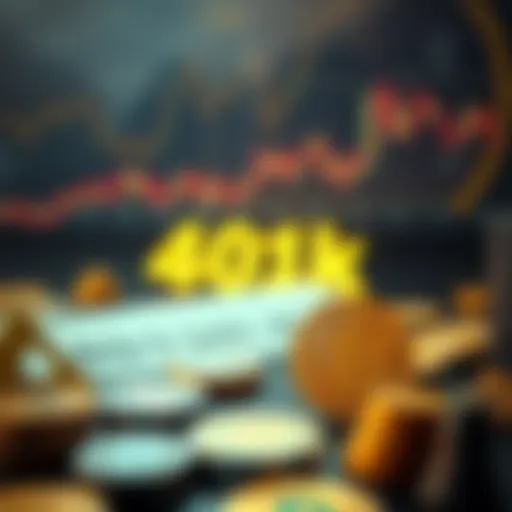 401k and Cryptocurrency Overview Visual representation of 401k accounts and cryptocurrency symbols