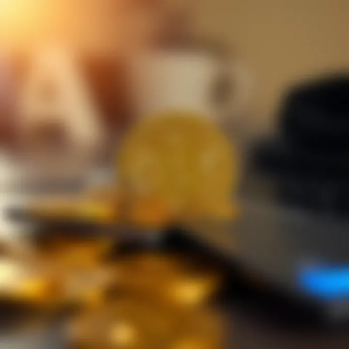 A sophisticated graphic showcasing the process of acquiring crypto via PayPal Credit.